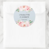 Sticker Rond mariage floral spécifique au client (Sac)