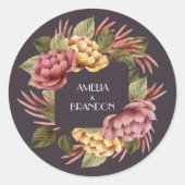 Sticker Rond Mariage floral spectaculaire (Devant)