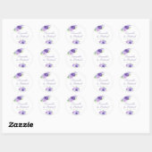 Sticker Rond Mariage floral ultra violet (Feuille)