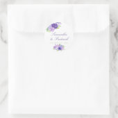 Sticker Rond Mariage floral ultra violet (Sac)