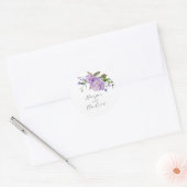 Sticker Rond Mariage Floral Violet Rustique Faveur (Enveloppe)