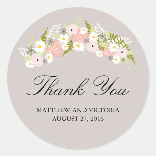Sticker Rond Mariage Floral Wreath (Devant)