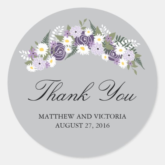 Sticker Rond Mariage Floral Wreath (Devant)