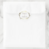 Sticker Rond Mariage Florals blancs et or (Sac)