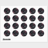Sticker Rond Mariage foncé moody peonies merci pour (Feuille)