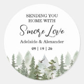 Sticker Rond Mariage forestier de bois vert (Devant)