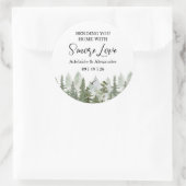 Sticker Rond Mariage forestier de bois vert (Sac)