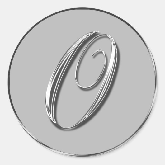 Sticker Rond Mariage Formel Argent Monogramme O Sceau (Devant)