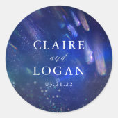 Sticker Rond Mariage Galaxie Céleste Étoiles Filantes (Devant)