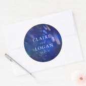 Sticker Rond Mariage Galaxie Étoiles Filantes (Enveloppe)