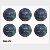 Sticker Rond Mariage Galaxie Nuit Étoilée Céleste (Feuille)