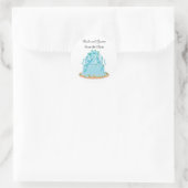 Sticker Rond Mariage Gâteau Enregistrer la date (Sac)