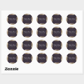 Sticker Rond Mariage Gatsby d'or violet géométrique (Feuille)
