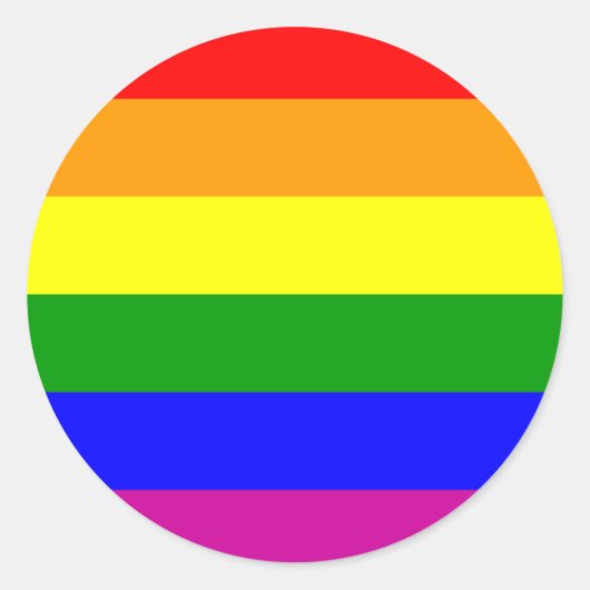 Sticker Rond Mariage/Gay pride arc-en-ciel (Devant)