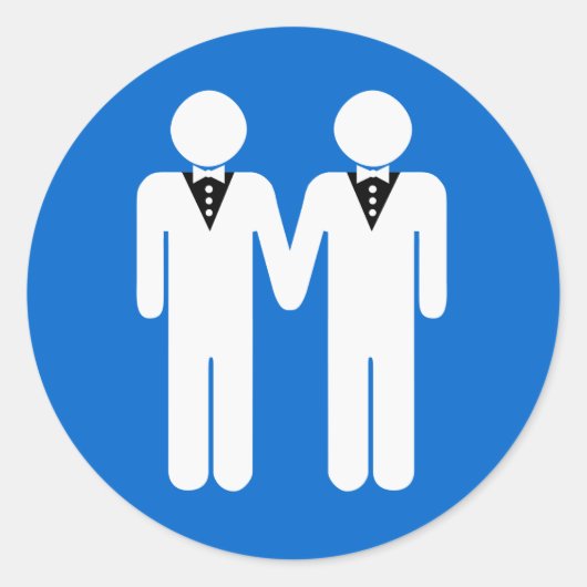 STICKER ROND MARIAGE GAY TOPPER (Devant)