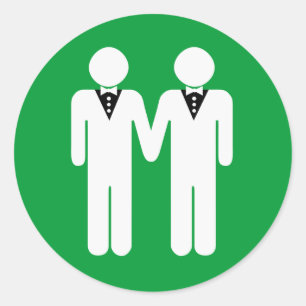 STICKER ROND MARIAGE GAY TOPPER