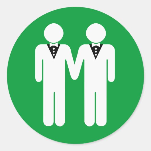 STICKER ROND MARIAGE GAY TOPPER (Devant)