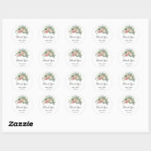 Sticker Rond Mariage géométrique bleu rose Eucalyptus vert (Feuille)