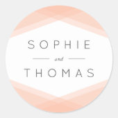 Sticker Rond Mariage géométrique en couche de plage (Devant)