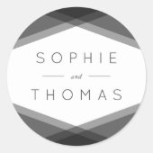 Sticker Rond Mariage géométrique en couche grise (Devant)