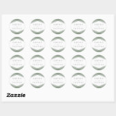 Sticker Rond Mariage géométrique en couche verte de la taille (Feuille)
