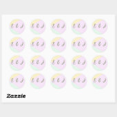 Sticker Rond Mariage géométrique Pastel Muet (Feuille)
