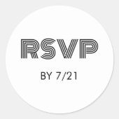 Sticker Rond Mariage géométrique rétro RSVP (Devant)