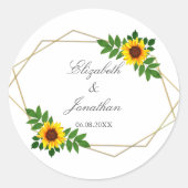 Sticker Rond Mariage géométrique tournesol (Devant)