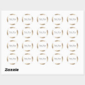 Sticker Rond Mariage géométrique White Gold Gatsby (Feuille)