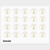 Sticker Rond Mariage Glace à la Crème (Feuille)