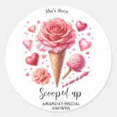 Sticker Rond Mariage Glace en Aquarelle Scoopée (Devant)