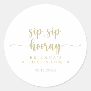 Sticker Rond Mariage Gold Calligraphy Sip Sip Hourra