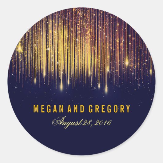 Sticker Rond Mariage Gold et Navy (Devant)
