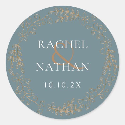Sticker Rond Mariage Gold Garland (Devant)