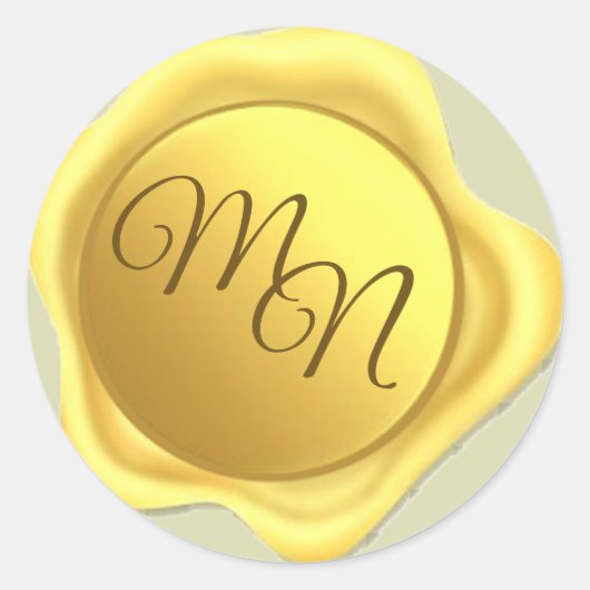 Sticker Rond Mariage Gold Wax Seal classique collant rond (Devant)