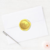 Sticker Rond Mariage Gold Wax Seal classique collant rond (Enveloppe)