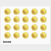 Sticker Rond Mariage Gold Wax Seal classique collant rond (Feuille)