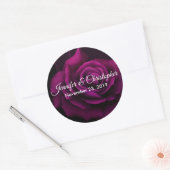 Sticker Rond Mariage gothique à fleurs violettes-rouges (Enveloppe)