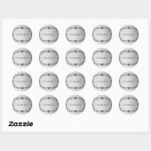Sticker Rond Mariage gothique argenté et noir (Feuille)