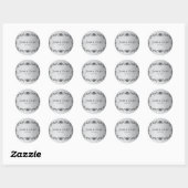 Sticker Rond Mariage gothique argenté et noir (Feuille)