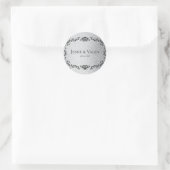 Sticker Rond Mariage gothique argenté et noir (Sac)