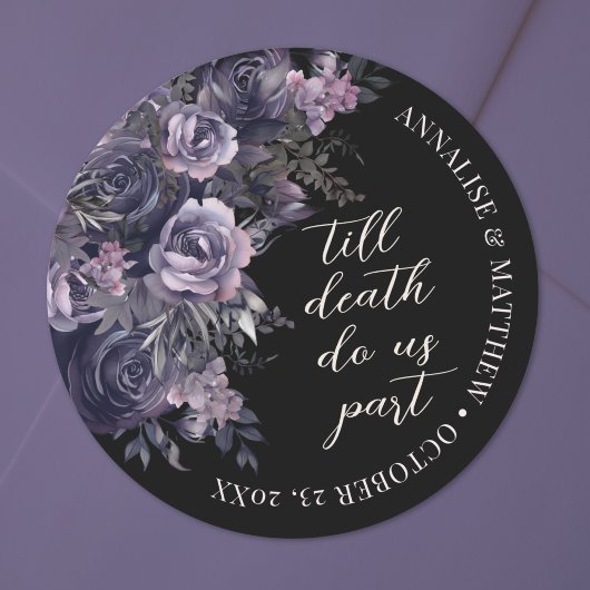 Sticker Rond Mariage gothique élégant