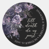 Sticker Rond Mariage gothique élégant (Devant)