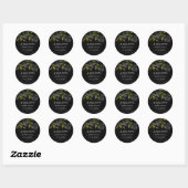 Sticker Rond Mariage gothique Fleurs de mariage Roses noires (Feuille)