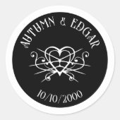 Sticker Rond Mariage gothique noir blanc (Devant)