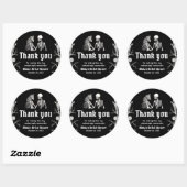 Sticker Rond Mariage gothique noir de la fête d'Halloween squel (Feuille)