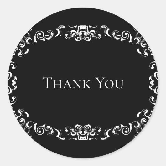 Sticker Rond Mariage gothique noir et blanc (Devant)