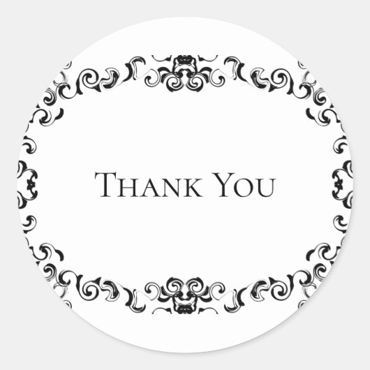 Sticker Rond Mariage gothique noir et blanc (Devant)