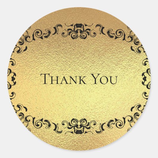 Sticker Rond Mariage gothique or et noir (Devant)