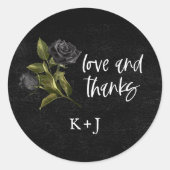 Sticker Rond Mariage gothique Rose Faveur (Devant)